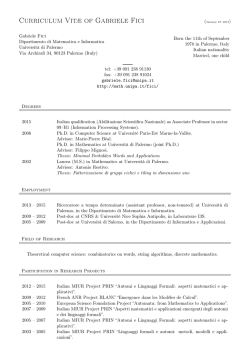Curriculum Vitae - Dipartimento di Matematica e Informatica