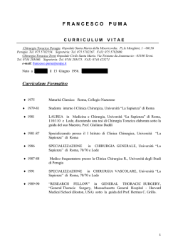 CV - Universit&agrave; degli Studi di Perugia
