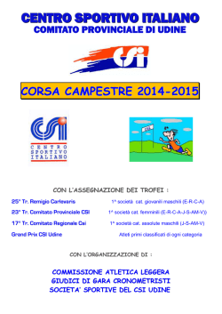 Calendario e regolamento Campestre CSI Udine 2014-2015
