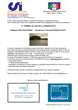 4&deg; TORNEO di CALCIO a 5 INDOOR CSI - F.I.G.C