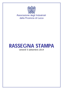 Rassegna Stampa 5 settembre 2014