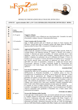 Informazioni Agosto - Settembre 2014 n.8