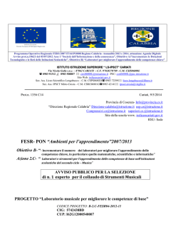 Bando collaudatore laboratorio Musicale
