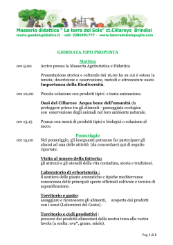 Masseria didattica &ldquo; La terra del Sole&rdquo; ct.Cillareys Brindisi