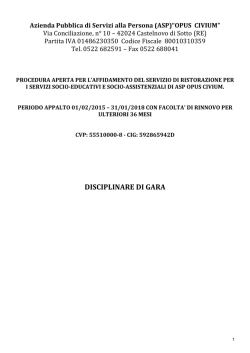 Disciplinare ristorazione Opus Civium - home