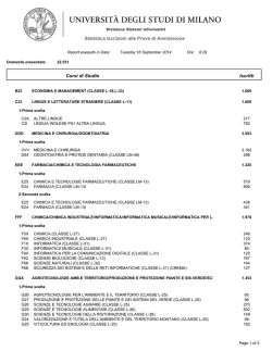 Statistica Iscrizioni alle Prove di Ammissione Corsi di