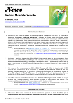 News Salute Mentale Veneto