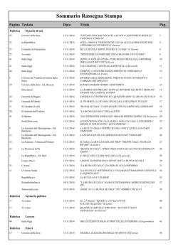 Sommario Rassegna Stampa