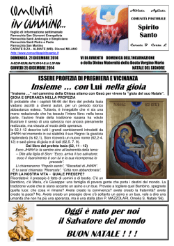 Foglio di informazione settimanale