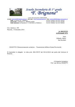 160-Dimensionamento scolastico - Scuola Secondaria di Primo