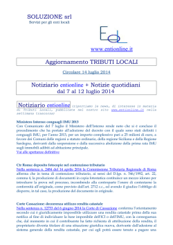 4BSOLUZIONE srl www.entionline.it Aggiornamento TRIBUTI