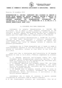 BRESCIA Brescia, 26 novembre 2014 DETERMINAZIONE N. 268