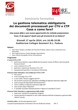 Programma - Collegio dei Geometri della provincia di Padova