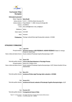 CV formato europeo - Ordine degli Psicologi della Lombardia