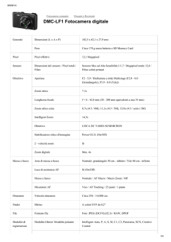 Scheda Tecnica Panasonic Lumix LF1