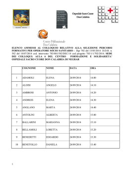 ELENCO AMMESSI AL COLLOQUIO RELATIVO ALLA SELEZIONE