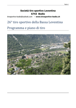 26&deg; tiro sportivo della Bassa Leventina Programma e piano di tiro