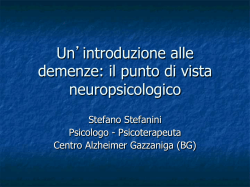 Neuropsicologia delle demenze - Psicoterapeuta