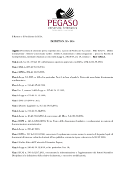 Leggi il bando di rettifica - Universit&agrave; Telematica Pegaso