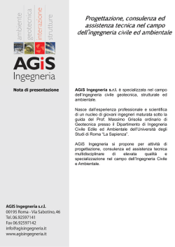 Progettazione, consulenza ed assistenza tecnica nel campo dell