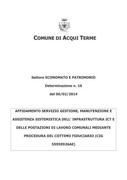 Comune di Acqui Terme Settore ECONOMATO E PATRIMONIO