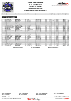 Slalom Ambri RENNEN 4. - 5. Oktober 2014 OPC