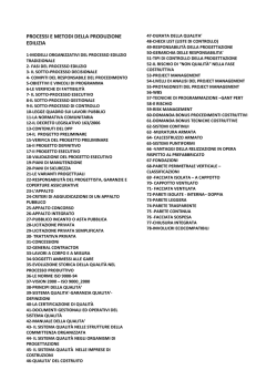 PROCESSI E METODI DELLA PRODUZIONE EDILIZIA