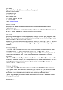 Lucia Zappal&agrave; Department of Agri-food and Environmental Systems