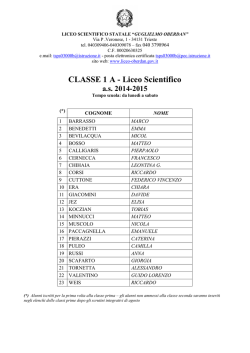 CLASSE 1 A - Liceo Scientifico as 2014-2015