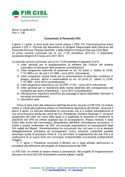 comunicato CRA 11 APRILE 2014 - Federazione Innovazione e