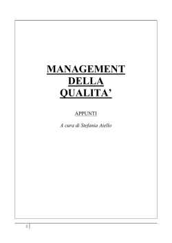 management della qualit&agrave;