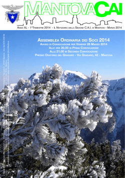 MantovaCAI n.1 anno 2014 - CAI Sezione di Mantova