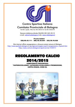 REGOLAMENTO CALCIO 2014/2015