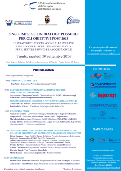 ! ! ! Trento, marted&igrave; 30 Settembre 2014 !