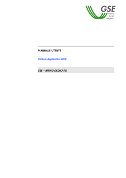 MANUALE UTENTE Portale Applicativo WEB GSE &ndash; RITIRO