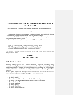 Contratto Provinciale di Lavoro Operai Agricoli della