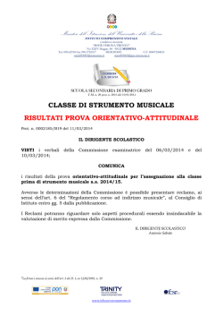 Avviso pubblicazione risultati prova attitudinale strum. mus.