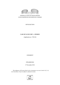 FIFTH SECTION CASE OF LUCKY DEV v. SWEDEN