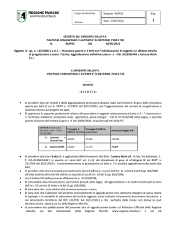 Aggiudicazione definitiva Lotto n. 3 a Camera