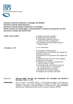 Direzione Centrale Prestazioni a Sostegno del Reddito