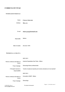 Scarica il CV - Chiara Gregori