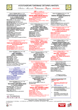Atelier Musicale Ventunesima Stagione 2014/2015