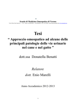 “ Approccio omeopatico ad alcune delle principali