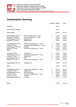 Detailzeitplan Samstag - Schweizer Tanzsport Verband