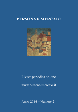Persona e Mercato, numero 2/2014