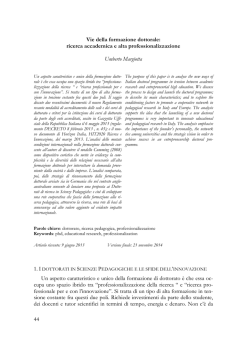 ricerca accademica e alta professionalizzazione