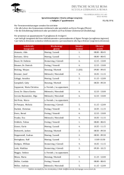 Sprechstundenplan / Orario colloqui 2014/2015 1. Halbjahr /1