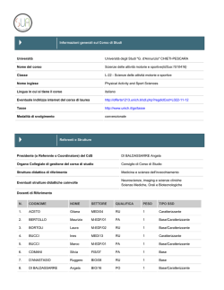 Referenti e Strutture Informazioni generali sul Corso di Studi