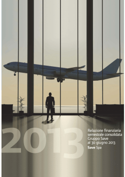 Relazione finanziaria semestrale consolidata Gruppo Save al 30