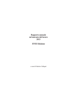 Rapporto Annuale sul Mercato del Lavoro 2013